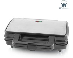 LifeStages - Croque Monsieur Toestel - XXL Broodrooster - Geschikt Voor Alle Maten Toast - BPA-Vrij - Grote Schelpvorm - Gemakkelijk Schoon Te Maken - Kaas Lekt Niet - Prijs / Prestatie Winnaar Huis & Tuin Test 03/2019 - 900 Watt