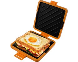 Magnetron Tosti-Apparaat - Magnetron Toastie Maker - Siliconen Kookgerei - Gemakkelijk Schoon Te Maken En Op Te Bergen - Antiaanbakplaat Voor Het Maken Van Knapperige Sandwiches (Oranje)