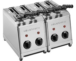 Milan Toast Tosti Apparaat 4-tangs - rvs