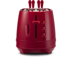 MMM® Tosti Apparaat Broodrooster - Broodrooster met Tostiklemmen - Tosti Broodrooster - Rood - ‎30 cm x 18 cm x 19 cm