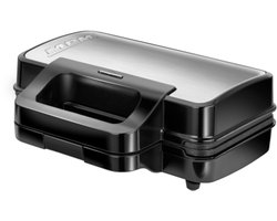 MPM 3-in-1 RVS Tosti-ijzer, Contactgrill en Wafelijzer inclusief Uitneembare Platen met Antiaanbaklaag en Automatische Temperatuurregeling 1000W