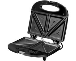 MPM RVS Tosti apparaat Voor 4 Tosti’s met Automatische Temperatuurregeling en Anti-aanbaklaag (750W) Zwart