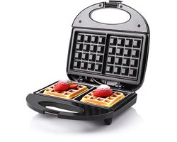 NAXSIR Wafelijzer 750W - 2 wafels - Non-stick Vlakke Platen, Gemakkelijk Te Reinigen, Gemakkelijk Op Te Slaan