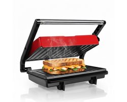 NBAP® Tosti Apparaat - Panini Grill - Contactgrill - Rood en Zwart