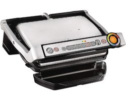 OptiGrill Contactgrill – Automatische Temperatuur & Baktijd – 6 Programma’s – RVS – Zwart – 33x20 cm