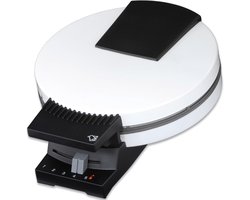 Oublie Kniepertjesijzer 800W Wafelijzer Voor Krokante Hoorntjes Ø15 cm Instelbare Bruiningsgraad Wit
