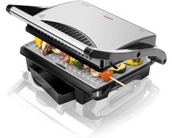 QPFO® Tafel grill apparaat - Panini en tosti ijzer - Verticaal opbergbaar - Compact grill toestel hoge kwaliteit
