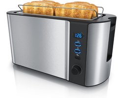 Quvo® Tosti Apparaat Broodrooster - Tosti Apparaat - Tosti Broodrooster - Zilver - 19cm x 38cm x 19cm