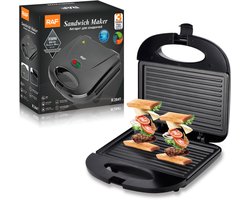 RAF - Sandwich Maker – 850W – Anti-aanbak Tosti-ijzer – Compact Design – Automatische Temperatuurregeling – Zwart