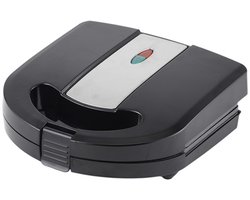 Sandwich Maker 2-Slice – 750W – Grill & Wafelplaten – Anti-aanbaklaag – Cool Touch – Afneembare Platen – Compact Ontbijt Toestel