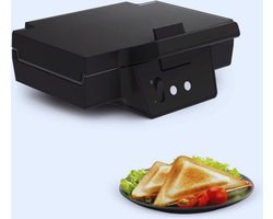 Sandwichmaker – Knapperige Driehoekige Tosti’s - 850W - Zwart