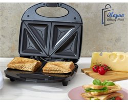Sandwichmaker met antiaanbaklaag – perfecte en gemakkelijke tosti's in enkele minuten! 750W – toaster broodrooster – toaster grill – toaster broodrooster 4 snedes - 63409