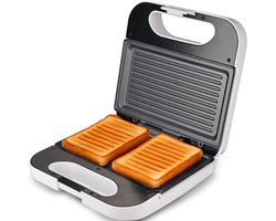 Sandwichmaker met Grill voor 2 Broodjes - Antislip, Anti-aanbaklaag, 750W Vermogen