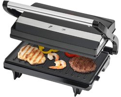Sandwichmaker - Panini Contactgrill Met Antiaanbaklaag - 750W - Zwart - Compact & Krachtig Voor Perfecte Tosti’s En Panini’s