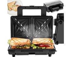 tectake® Tosti ijzer - 1000W - Aluminium behuizing - Duo ijzer - Tosti apparaat - Anti aanbaklaag - Sandwichmaker