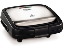 Tefal Croc Time SM193D - Tosti-apparaat - Anti-aanbaklaag - Veilig in gebruik - Compact Design - 700W - RVS