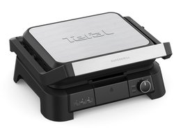 Tefal SuperGrill 3-in-1 GC510D - Contactgrill, Barbecue & Ovenstand - RVS - 2000W - Verticaal Opbergbaar - Uitneembare platen