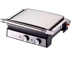Teffo - Panini Grill – Contactgrill groot 30 x 24cm - Tosti apparaat - Grill apparaat - Zwevend bovendeksel – Verticaal opbergbaar - 2000W
