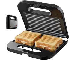 Tomado TGS2000B - Tosti ijzer - Grill apparaat - Tosti apparaat - PFAS vrij – Sandwich maker - 21,5 x 12 cm - 750 watt – Zwart