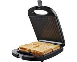 Tomado TGS4000B - XXL Tosti apparaat - 4 tosti's - Panini grill - PFAS vrij - Grill apparaat - 1200W - Tosti ijzer - Zwart