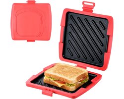 Tosti Apparaat - Sandwich Maker - Tosti Broodrooster - Magnetron Sandwich Maker Silicone - 16 X 16 Cm - Met Verwijderbare Aluminium Platen - Voor Sandwich Home Travel Office Dormitory Rv