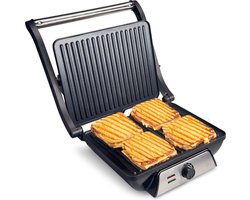 Tosti Apparaat XL voor 4 Tosti's met Temperatuurregeling - 2000W - Grill IJzer - Contactgrill - Panini - Apparaten - Uitklapbaar - Vivid Green
