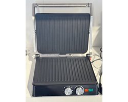 Tosti Apparaat XL voor 4 Tosti's met Temperatuurregeling - 2000W - Grill IJzer - Contactgrill - Panini - Apparaten - Uitklapbaar