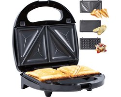 White-Label® Contactgrill - Tosti Apparaat - Tosti-ijzers - Panini Grill - Zwart