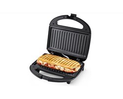 WNHB® Tosti Apparaat voor 2 Tosti’s - Croque Monsieur Toestel met Instelbare Temperatuur en Antiaanbaklaag - Uitklapbare Panini en Contactgrill