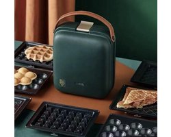 ZYLARO Tosti ijzer - 3-in-1 functies - Antiaanbaklaag - Mode ontwerp - Tosti-ijzers - Waffle Maker - Eierwafel machine - smaragdgroen