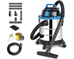 Core® Bouwstofzuiger Zonder Zak - Alleszuiger Met Accessoires - Stofzuiger - Zilver en Blauw - 35cm x 35cm x 59cm