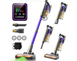 Draadloze Stofzuiger - 550W - 55000PA Zuigkracht - Handstofzuiger - Laresar X11 - Smart Touch Display - 60 min Looptijd - Cycloon Technologie - Met Turbo Borstel - Voor Tapijt en Vloer - 3 Filtersets - EU Plug