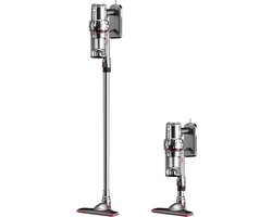 DrPhone EcoClean HandiVac – Handstofzuiger Met Drie Snelheden - 25000 PA Zuigkracht – Wandmotage Design – Vacuüm Cleaner – 1.1 Liter - Transparant