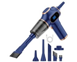 Kruimeldief - Draadloze stofzuiger - Auto stofzuiger - Deep clean - Herbruikbaar HEPA filter - Blauw