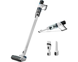 MEDION P250 steelstofzuiger (snoerloos, zakloos, cycloontechnologie, 250 watt, 2-in-1 steelstofzuiger en handstofzuiger met oplaadbare batterij, stofsensor, HEPA H13, LED-touchdisplay, borstelrol)