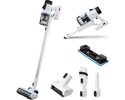 MEDION P350 W steelstofzuiger met wisfunctie (snoerloos, zakloos, cycloontechnologie, 350 watt, 2-in-1 steelstofzuiger, handstofzuiger, oplaadbare batterij, stofsensor, HEPA H13, LED-touchdisplay, bor