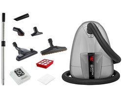 Nilfisk Select – Energiezuinige stofzuiger met zak, 650 W motor, HEPA 13-filter, stille werking, modern design, complete accessoireset en 5 jaar garantie