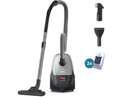 Philips 2000-Serie Stofzuiger met Zak - 800 W - Compact & Lichtgewicht - HEPA-filtersysteem - 9 meter bereik - Meubelmondstuk - Inclusief S-Bags - (XD2142/12)
