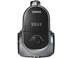 QONOS Power Pro Stofzuiger zonder Zak – Krachtige Zuigkracht – HEPA-filter – 3L Opvangbak – Alle Vloertypen - Inclusief Turboborstel