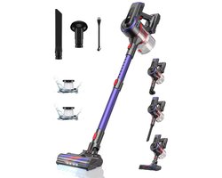 Rumi Draadloze Stofzuiger - 4 Opzetstukken - Stofzuiger Zonder Zak - Handstofzuiger - Kruimeldief - Draadloze Stofzuiger LED Display - 450 W - Handheld auto met touchscreen - Draadloze Stofzuiger 3 krachtige - Sterke Draadloze Stofzuiger