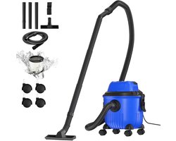 Rustive Stofzuiger - Industrieel - Voor Nat en Droog - 16Kpa - 1800W - Zakloos - 15L Capaciteit - 4 Zwenkwielen