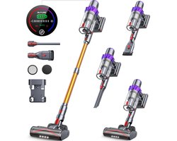 Steelstofzuiger Draadloos - Zonder Zak - Met 3 Opzet Stukken - Snoerloze Stofzuiger - Handheld - 500W - 48 KPA Zuigkracht -1.2 Liter Stofbak - Verwijderbare Accu