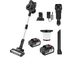 TrendWave Stofzuiger Draadloos – Stofzuiger Zonder Zak – 30KPa Steelstofzuiger – Touchscreen – 3 Snelheden Vacuum Cleaner