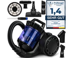 Zeegma Zonder Base Cycloon Stofzuiger + FREE SMALL TURBO BRUSH ZONDE – 899W – 20.000 PA Zuigkracht – 2,5L Stofreservoir – HEPA 13 Allergiefilter – Energieklasse A – 10-in-1 Accessoires – Automatisch Oprolbaar Snoer