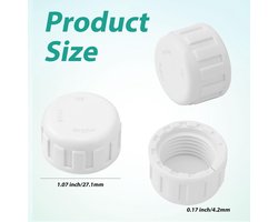 12 Stuks 1/2 Inch PVC-Buisfittingen met Binnendraad - Afsluitdoppen PVC-Buisdoppen voor Doe-Het-Zelfprojecten - Leidingreparatie en Irrigatiesystemen - BSPT-Aansluiting (Wit)