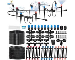 230FT Druppelirrigatiesysteem met 40 sproeiers voor Tuin, Kas en Gazon - Verstelbare Sproeierkit voor Optimale Waterverdeling