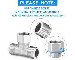 Allecta - Flexibele 304 Rvs 3-weg Tee Connector voor Sproeier, Hoekige Klep en Douche Arm