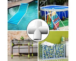 Allecto plus - PVC Pijpfittingen 20mm 4-Weg Kruis Tee Elleboog - Water Tubing Connectors - DIY Plank Tuin Kas Aansluiting Tent