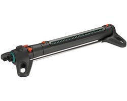 AquaZoom L Zwenksproeier voor Grote Gazons - Besproeiing tot 350 m², Instelbaar Bereik 7-21 m, Frostbestendig Metalen Filter - Zwart/Turquoise/Oranje