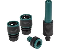 Benson Waterkoppelset 4-delig - Verstelbare sproeikop - Soft grip - Inclusief terugslagklep